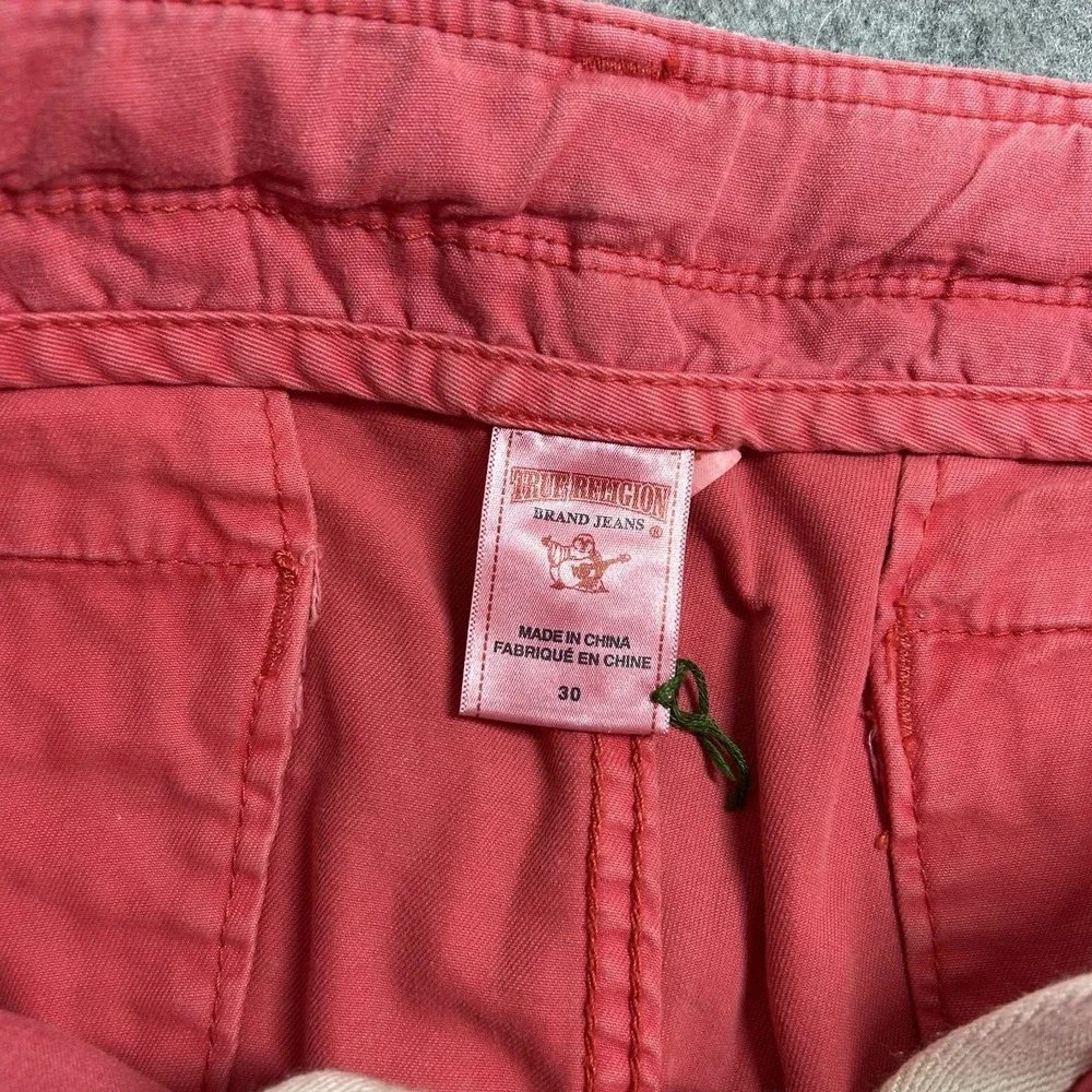True Religion Jeans Mens 30 Straight Leg MEGRO4K32 Red Distressed Cotton